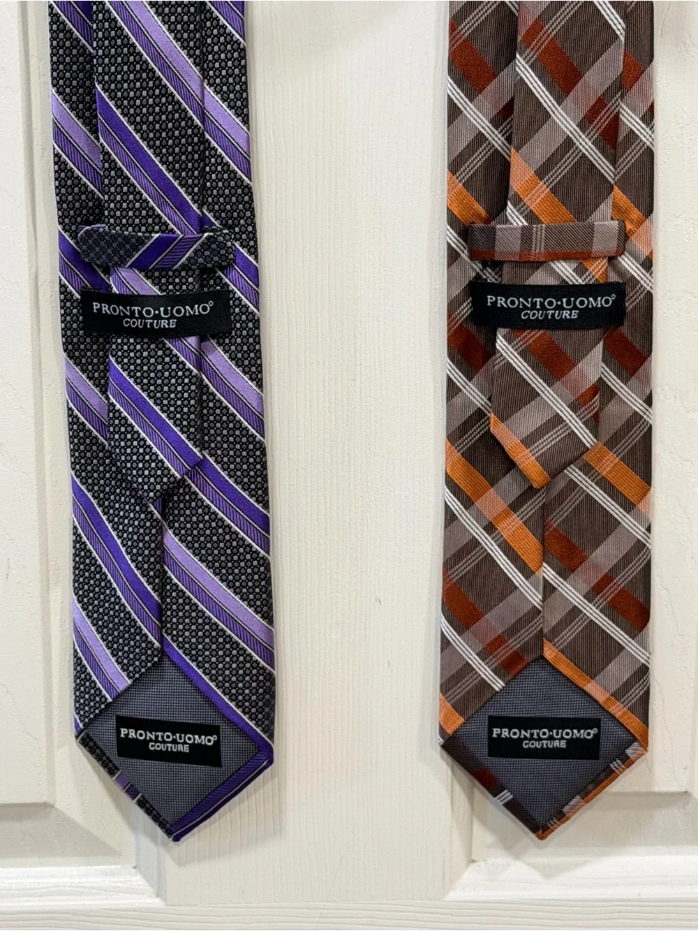 Pronto Uomo Couture Striped Neckties - Classic Plaid and Diagonal Styles